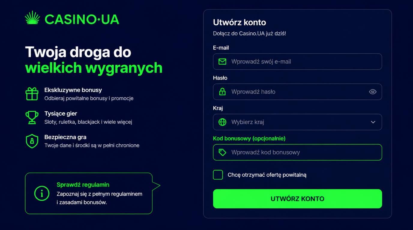 formularz rejestracji z kodem bonusowym widoczny w formularzu